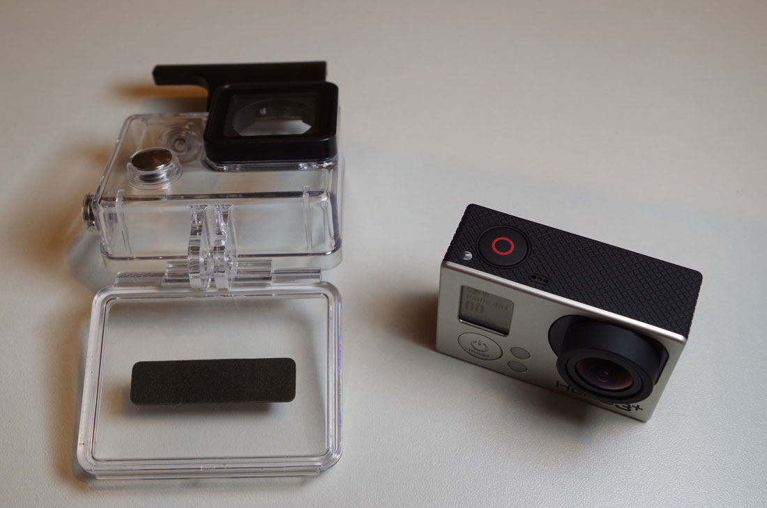 L'action cam GoPro Hero3+ Black Edition, sortie de son caisson de protection. Ph. Moctar KANE.