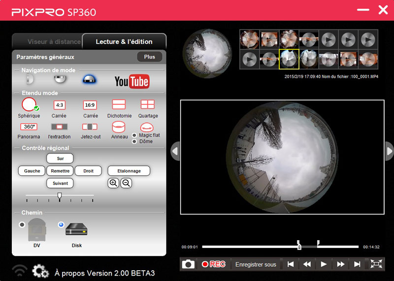 La version Youtube du logiciel de montage de l'action cam Kodak Pixpro SP360.
