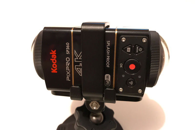 L'action cam 360° Kodak PixPro SP360 4K montée en configuration double, 2017, Ph. Moctar KANE.
