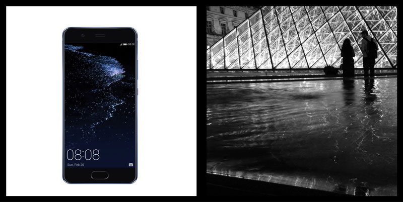 Smartphone Huawei P10 Plus et photo de Paris.