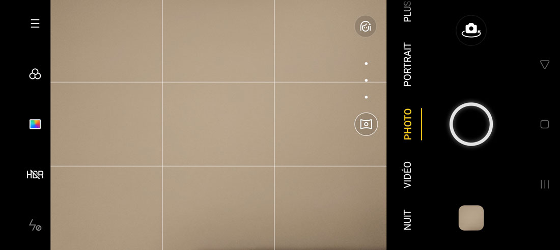 Capture d'écran de l'appli interne photo de l'Oppo Reno4 Pro avec l'ultra grand angle.