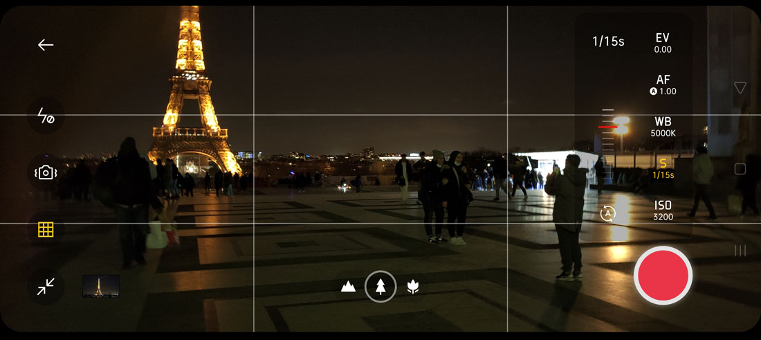 Capture d'écran de l'appli interne photo/vidéo de l'Oppo Reno4 Pro.
